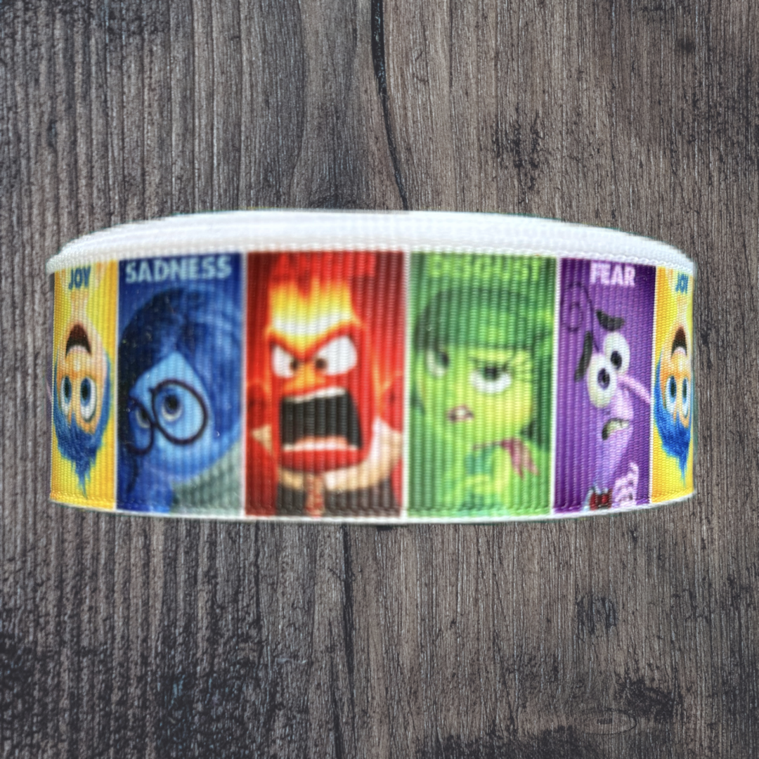 Inside Out Character Boxes Grosgrain 25mm Ribbon