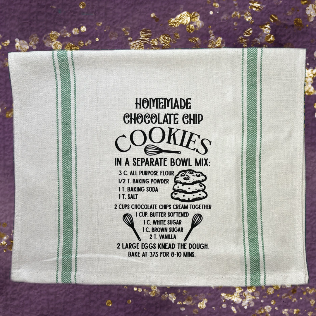 Homemade Chocolate Chip Recipe Tea Towel