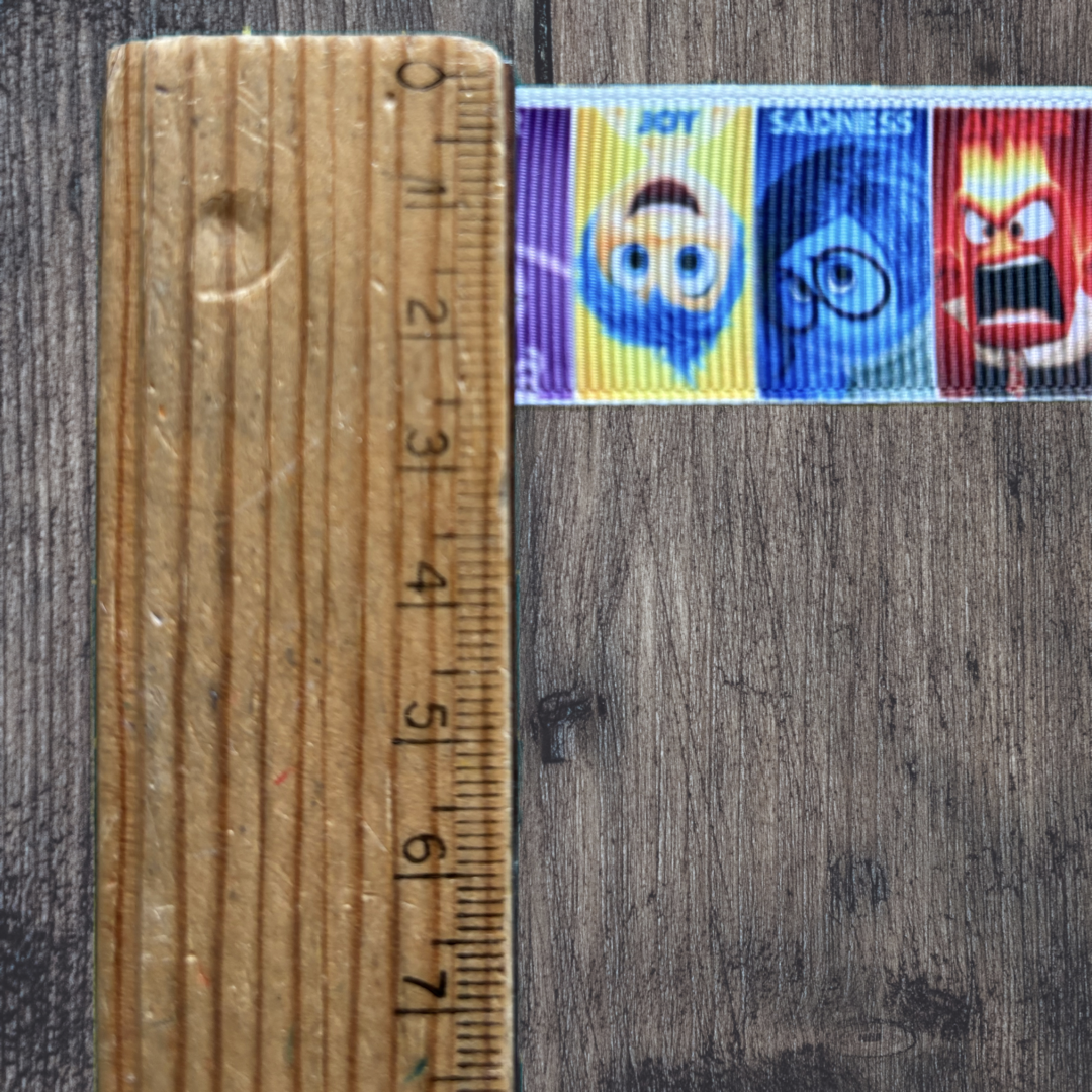 Inside Out Character Boxes Grosgrain 25mm Ribbon