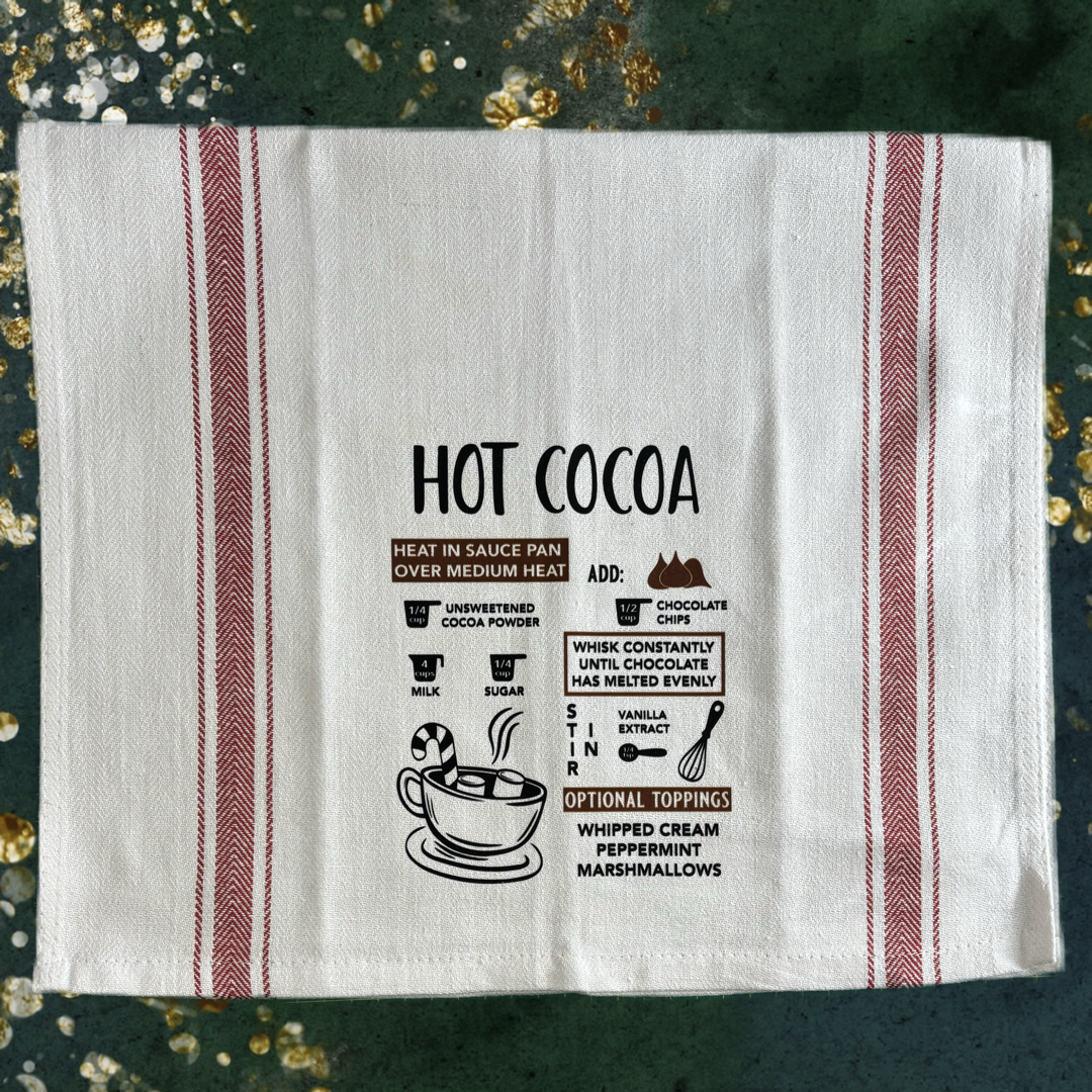 Hot Cocoa Recipe Tea Towel