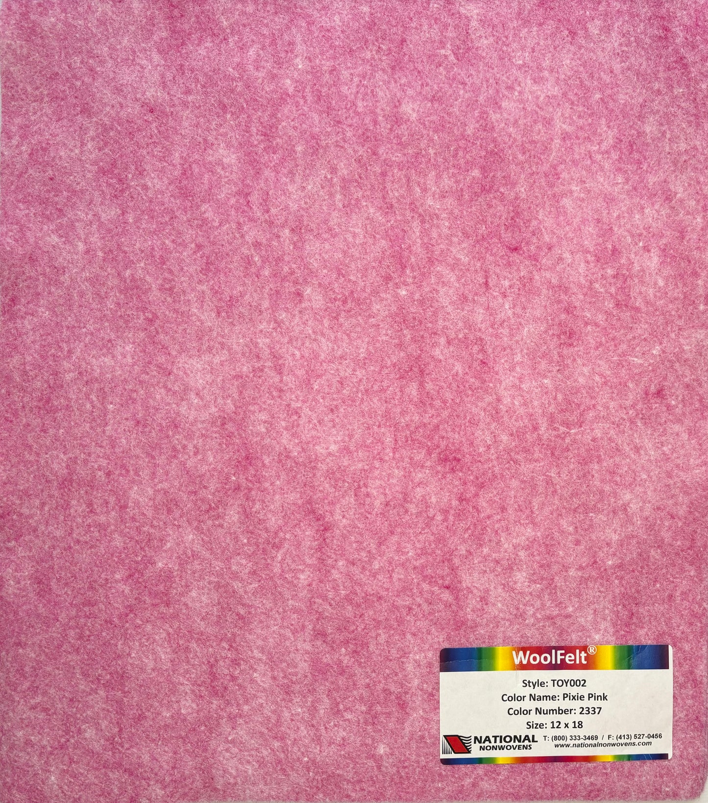 National Nonwovens Pixie Pink Felt Sheets