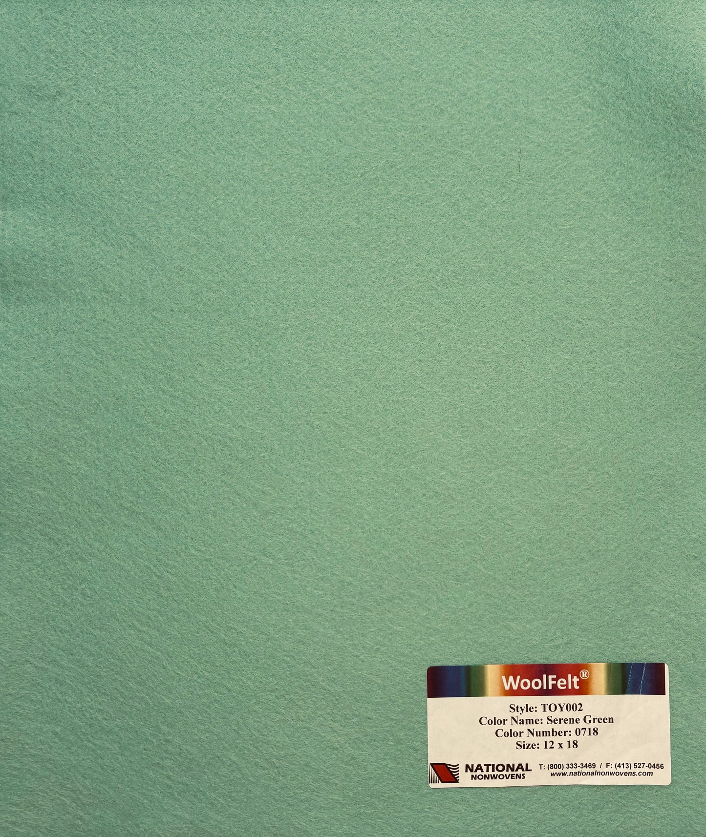 National Nonwovens Serene Green Felt Sheets