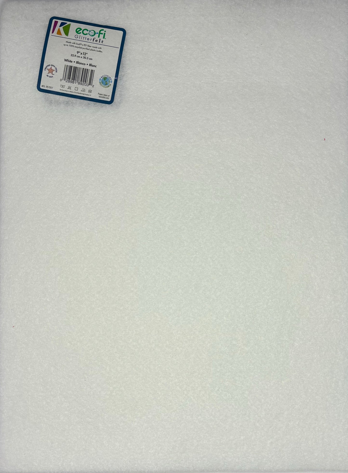Ecofi Kunin White Glitter Felt Sheets