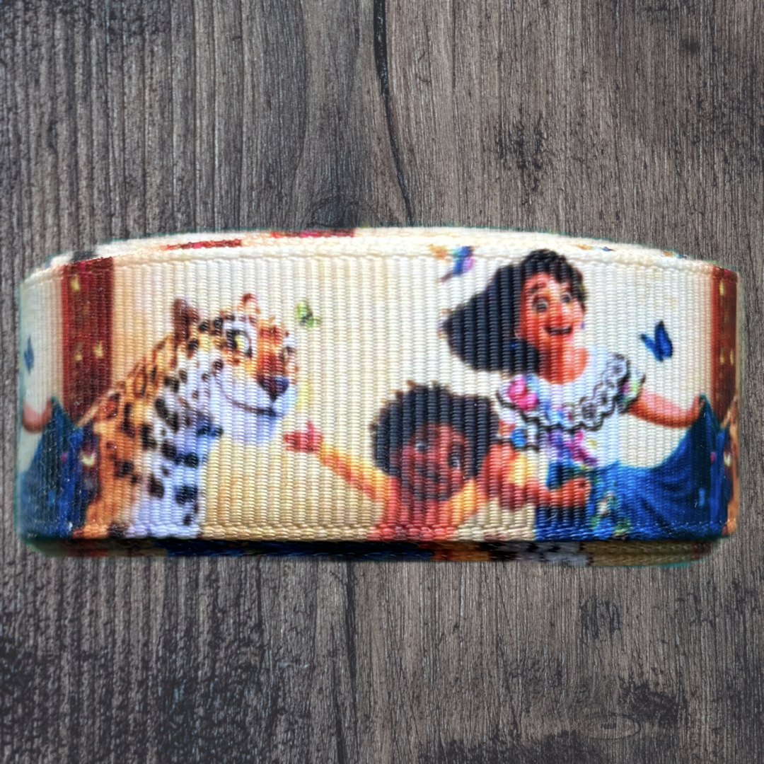 Encanto Tan Background Grosgrain 22mm Ribbon
