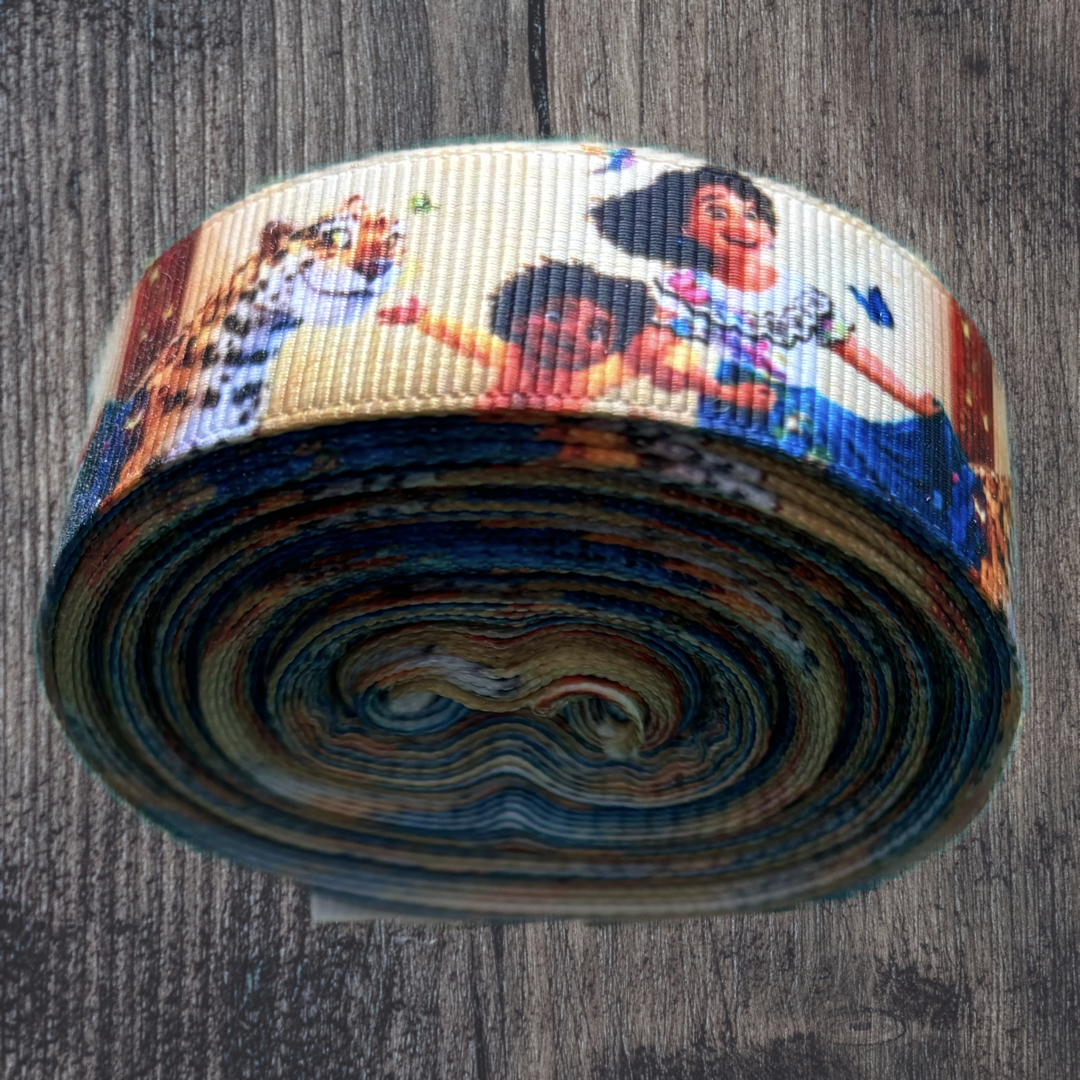 Encanto Tan Background Grosgrain 22mm Ribbon