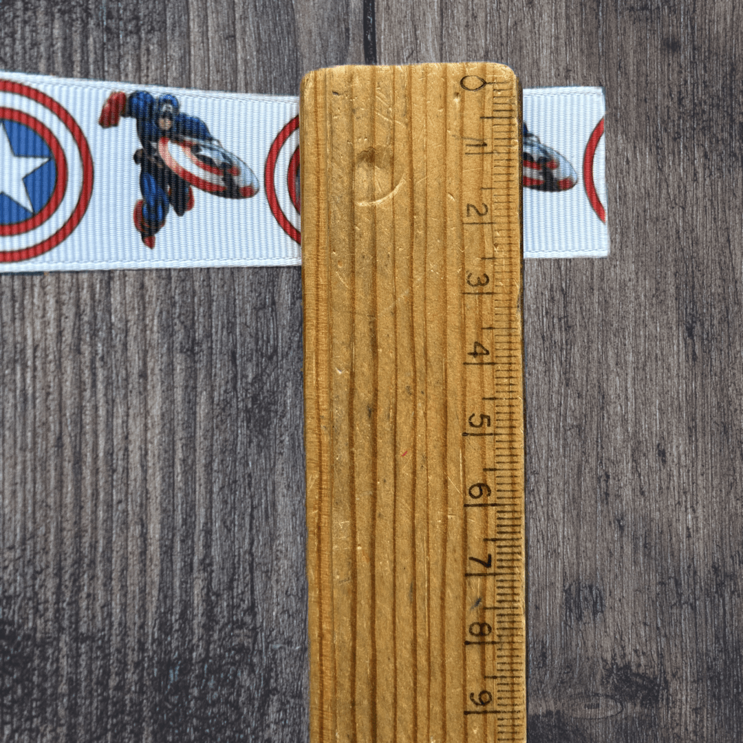 Captain America Grosgrain 25mm Ribbon