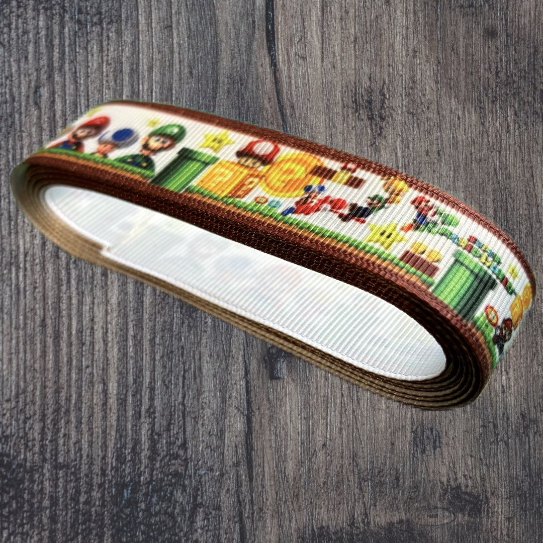 Super Mario World Grosgrain 22mm Ribbon