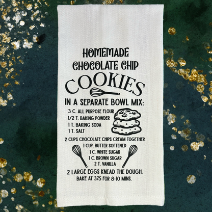 Homemade Chocolate Chip Recipe Tea Towel