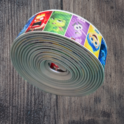 Inside Out Character Boxes Grosgrain 25mm Ribbon