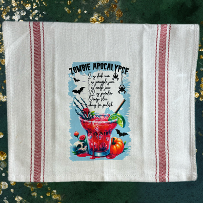 Zombie Apocalypse Cocktail Recipe Tea Towel