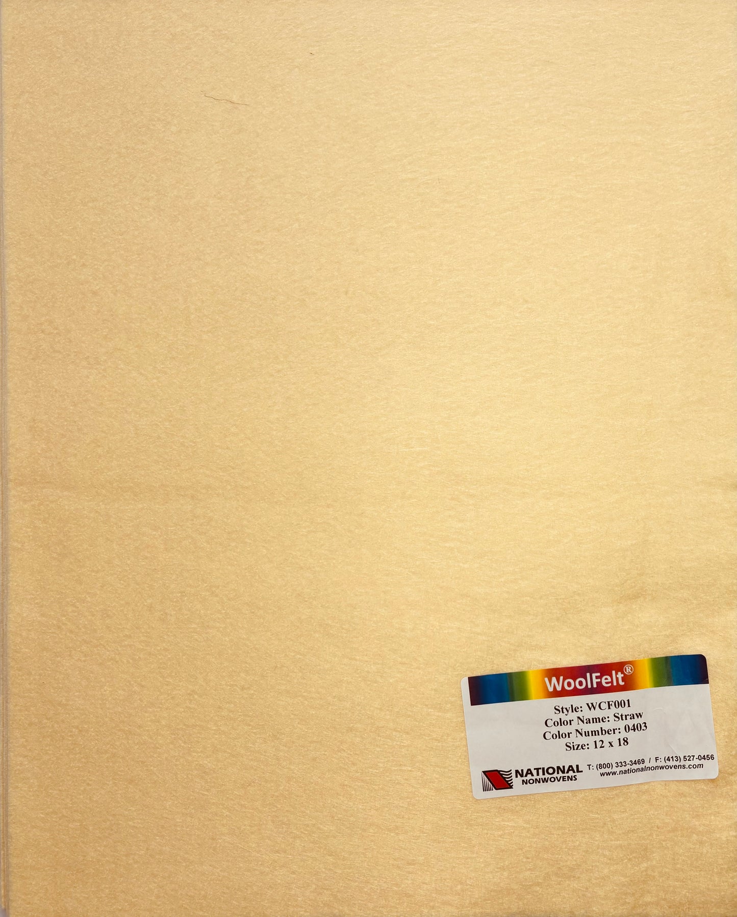 National Nonwovens Straw Felt Sheets