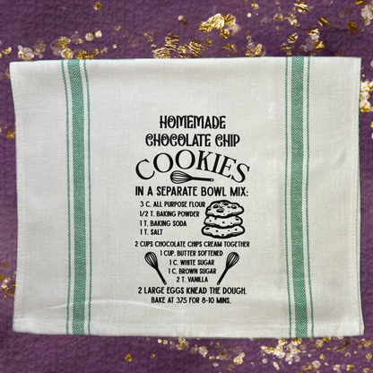 Homemade Chocolate Chip Recipe Tea Towel