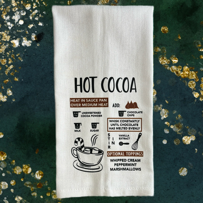 Hot Cocoa Recipe Tea Towel