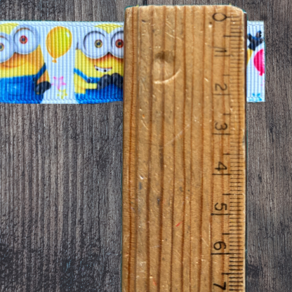 Minions with Balloons Grosgrain 22mm Ribbon