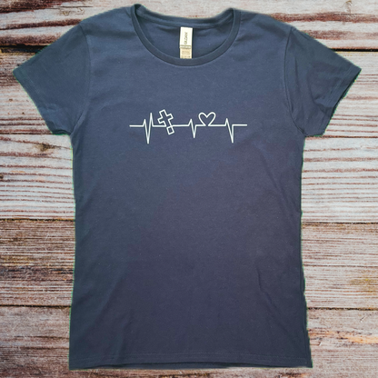 Heart & Cross Heartbeat Design