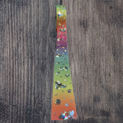 Mermaid with Rainbow Background Grosgrain 25mm Ribbon