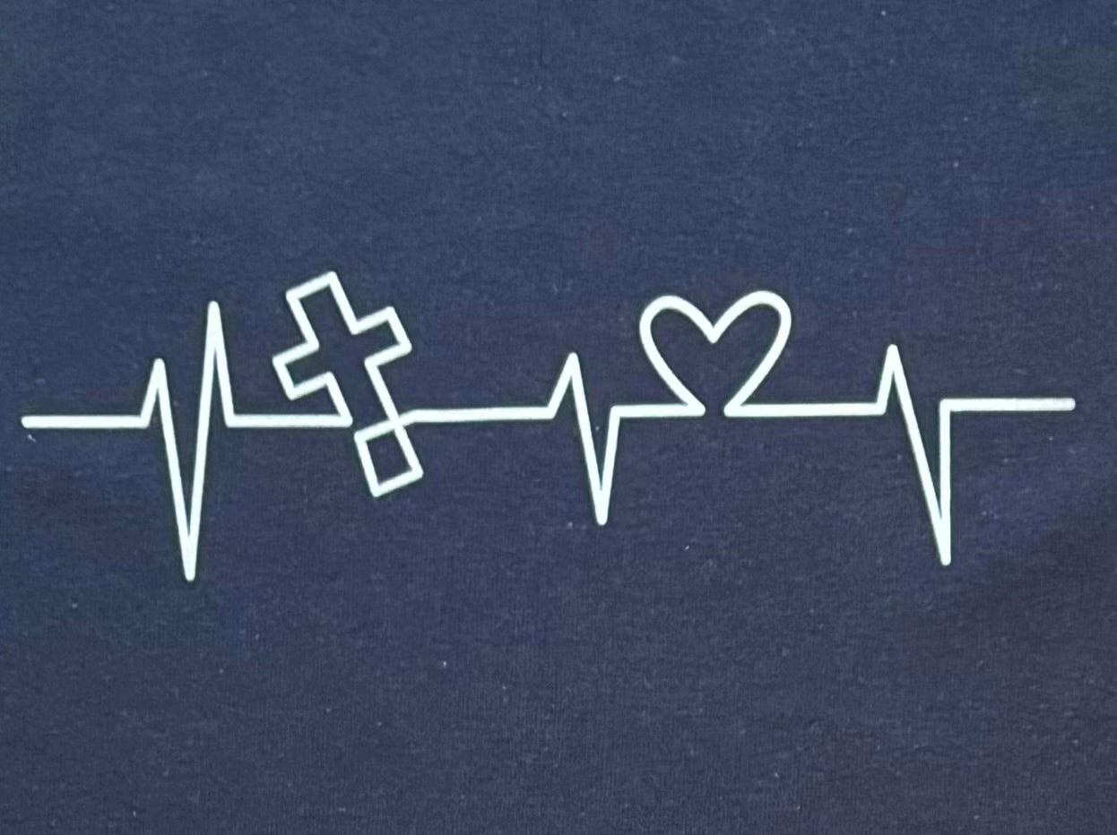 Heart & Cross Heartbeat Design