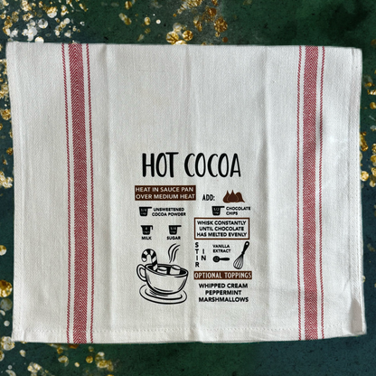 Hot Cocoa Recipe Tea Towel