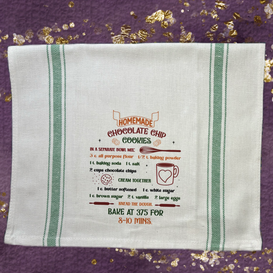 Homemade Chocolate Chip Recipe Tea Towel