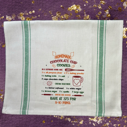 Homemade Chocolate Chip Recipe Tea Towel