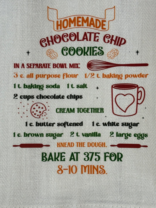 Homemade Chocolate Chip Recipe Tea Towel