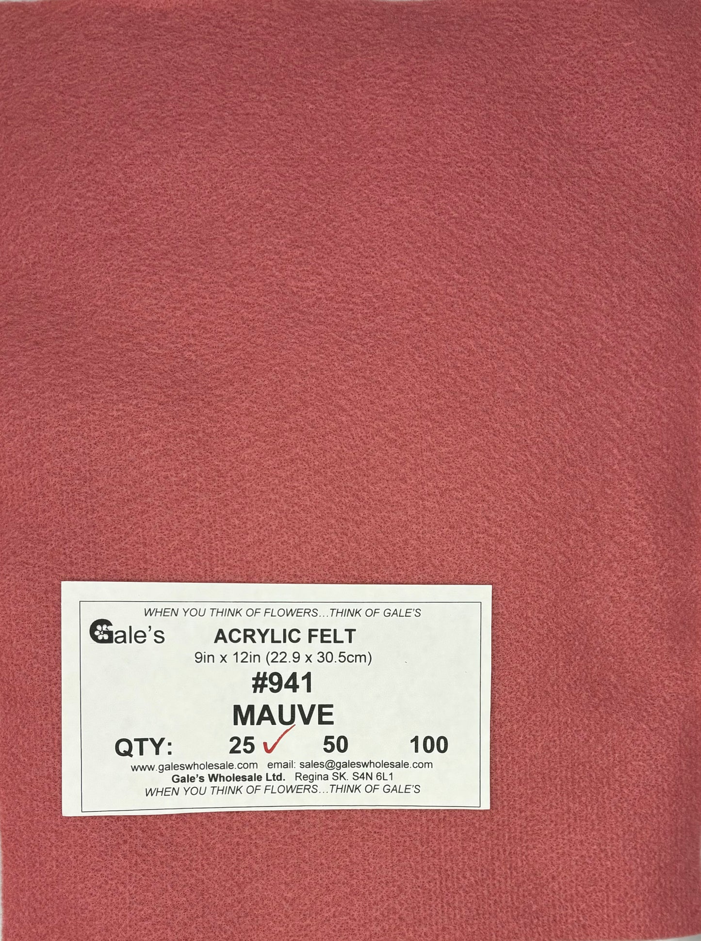 Gale’s Mauve Felt Sheets