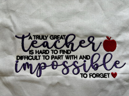 Great Teacher Impossible to Forget Design Tote Bag