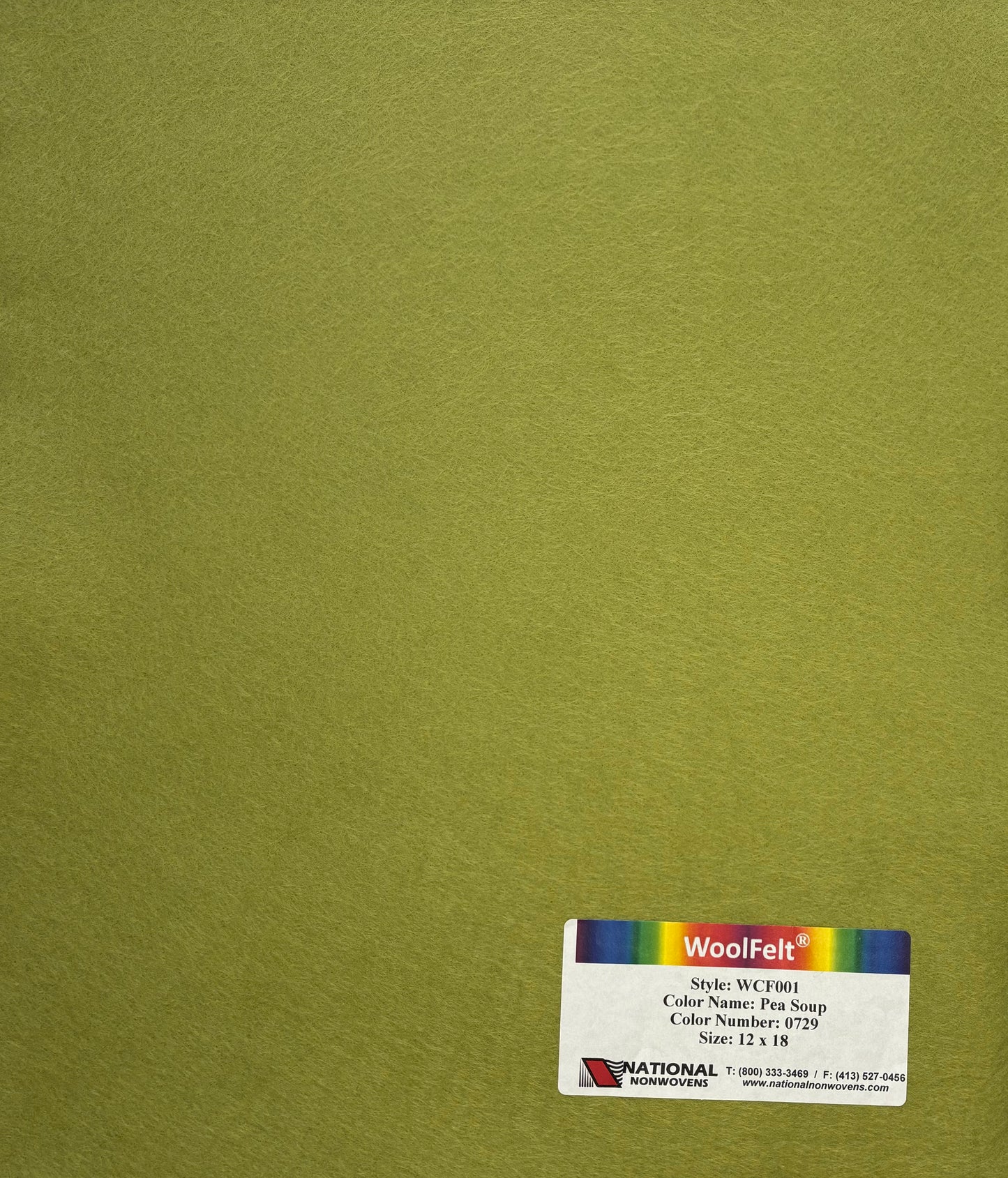 National Nonwovens Pea Soup Felt Sheets