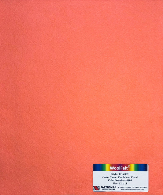 National Nonwovens Caribbean Coral Felt Sheets