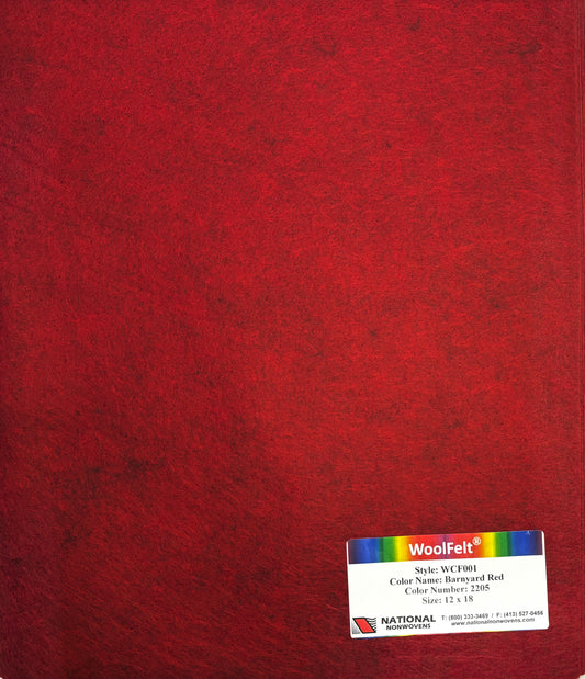 National Nonwovens Barnyard Red Felt Sheets