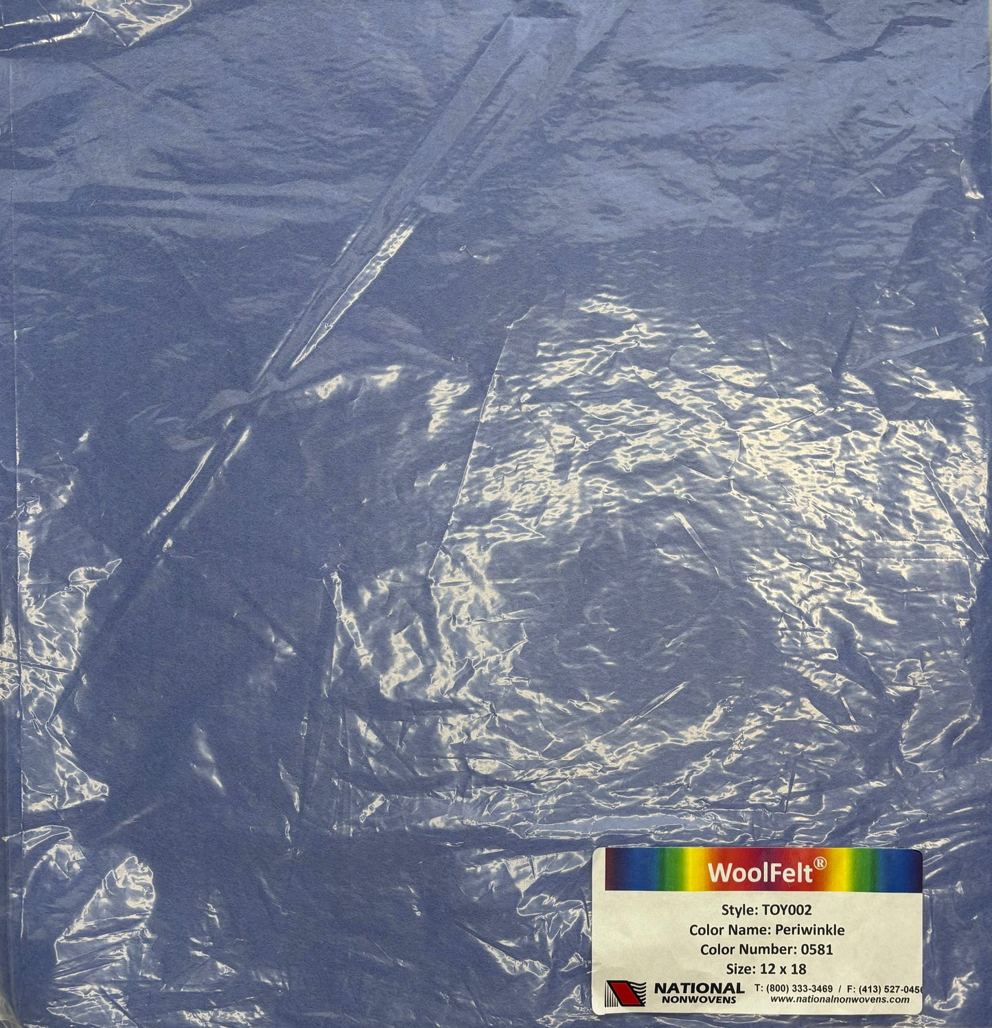 National Nonwovens Periwinkle Felt Sheets