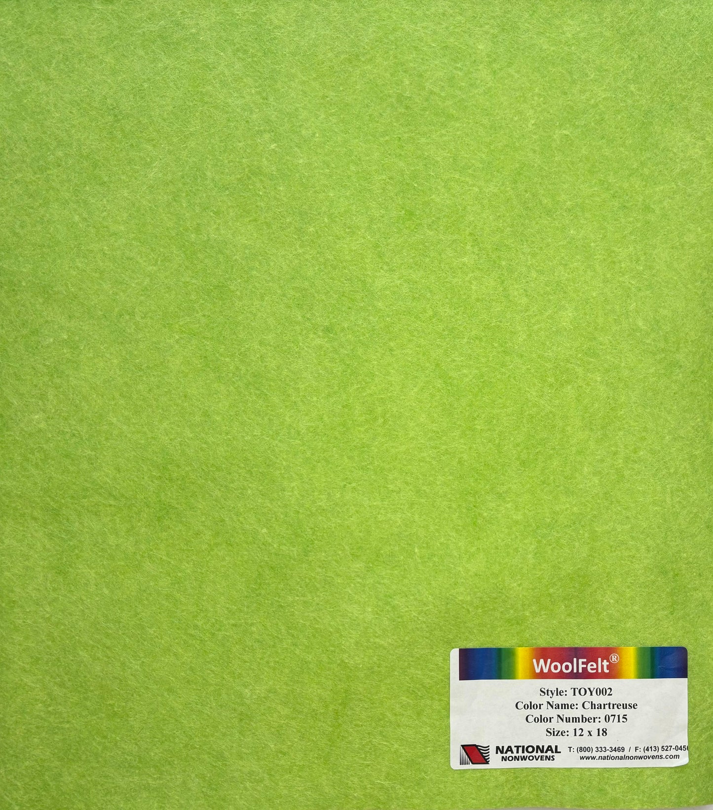 National Nonwovens Chartreuse Felt Sheets