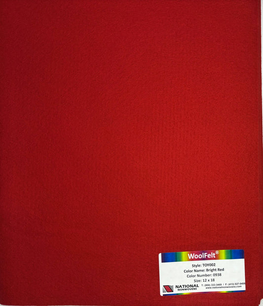 National Nonwovens Bright Red Felt Sheets