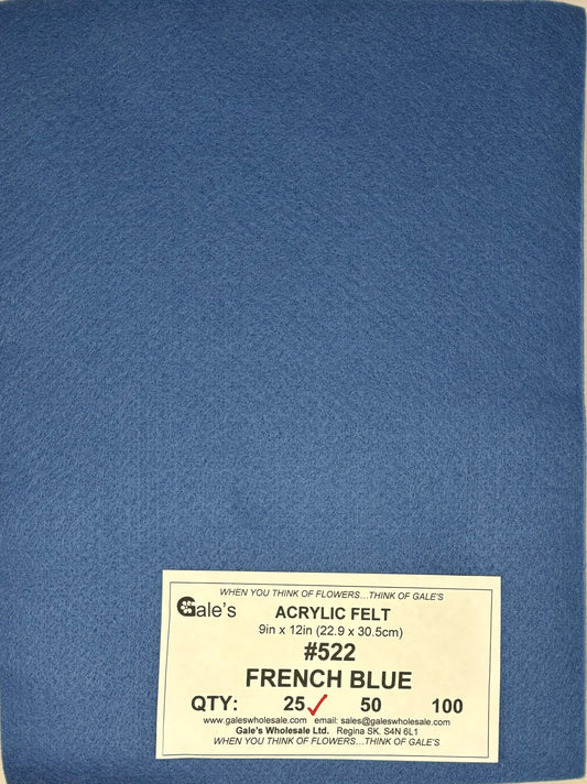 Gale’s French Blue Felt Sheets