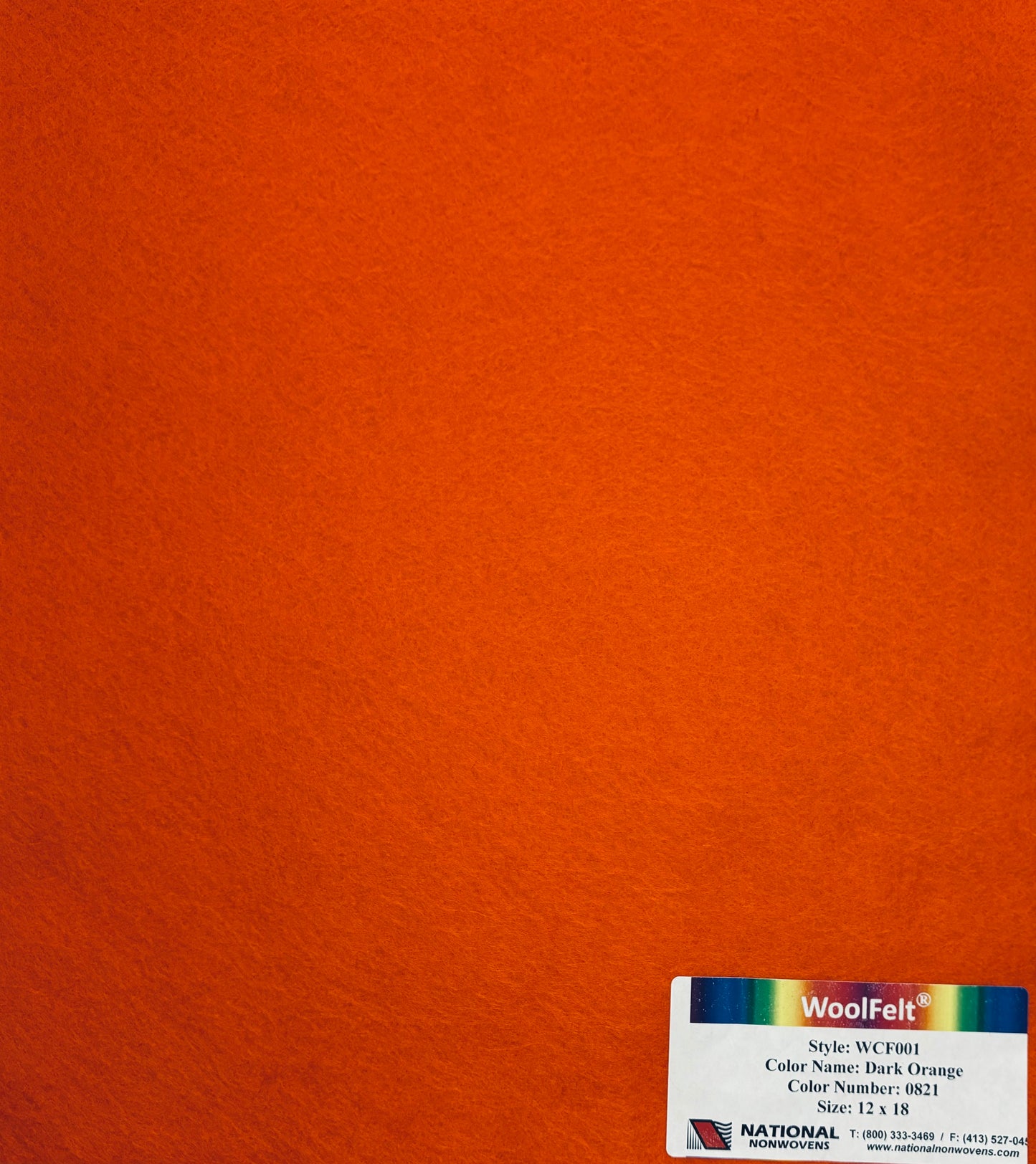 National Nonwovens Dark Orange Felt Sheets