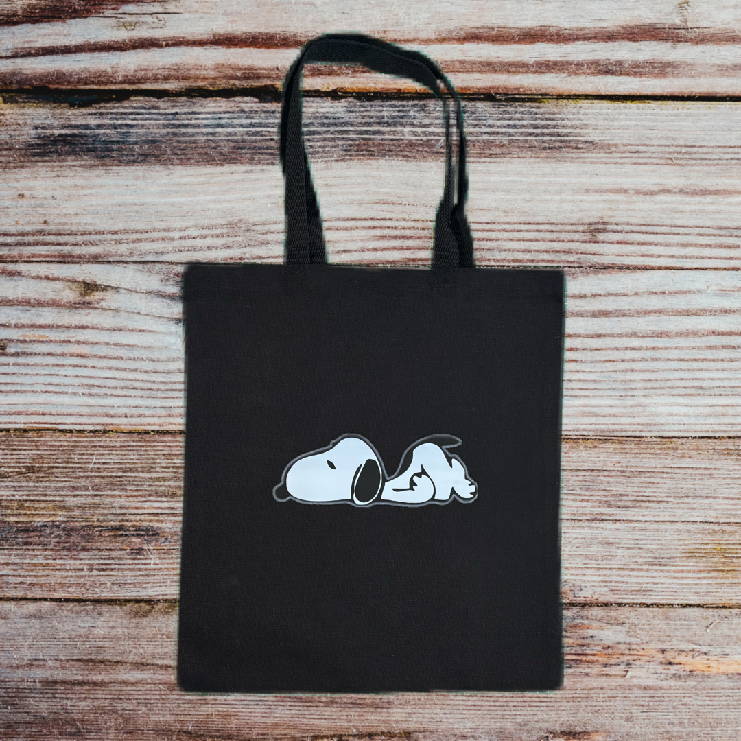 White Comic Dog Tote Bag