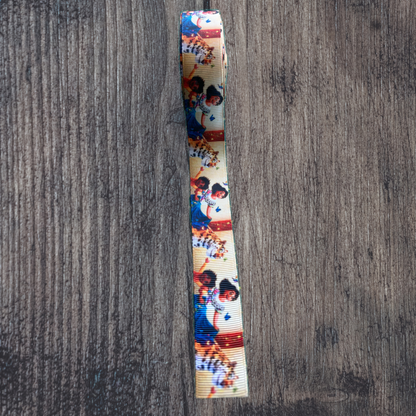 Encanto Tan Background Grosgrain 22mm Ribbon