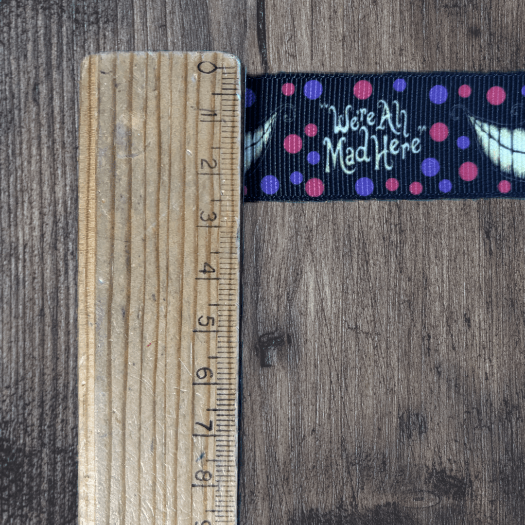 Alice in Wonderland Grosgrain 22mm Ribbon