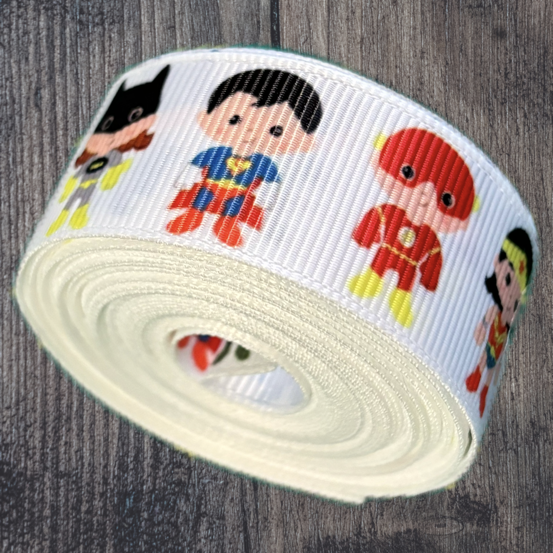 DC Superhero Grosgrain 22mm Ribbon