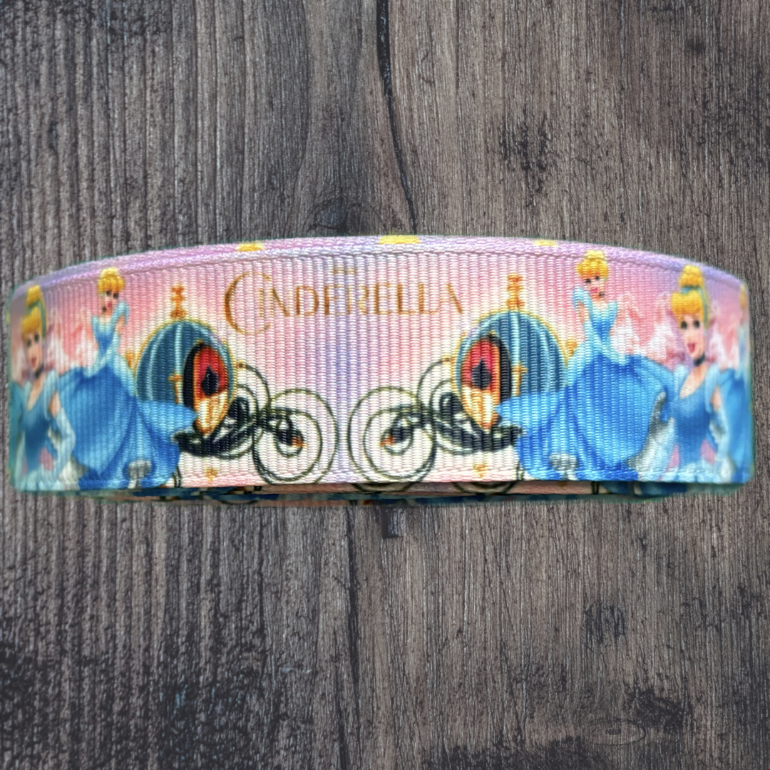Cinderella Pink Background Grosgrain 22mm Ribbon