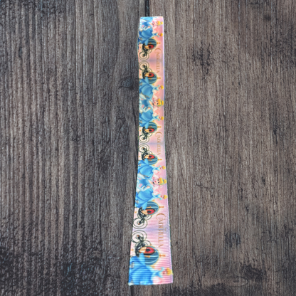 Cinderella Pink Background Grosgrain 22mm Ribbon