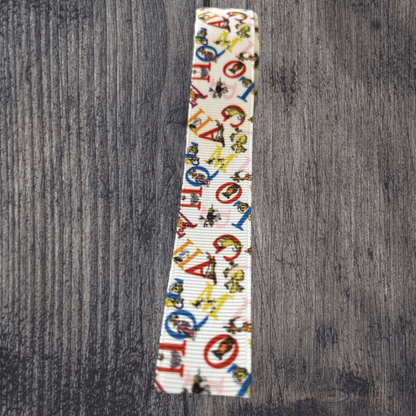 Alphabet Grosgrain 22mm Ribbon