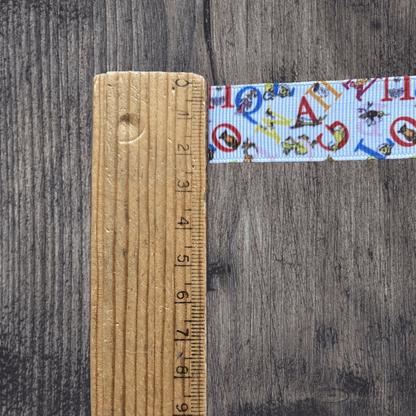 Alphabet Grosgrain 22mm Ribbon