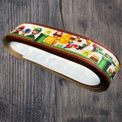 Super Mario World Grosgrain 22mm Ribbon