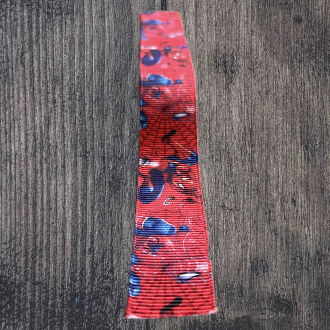 Spider Man with Red Background Grosgrain 25mm Ribbon