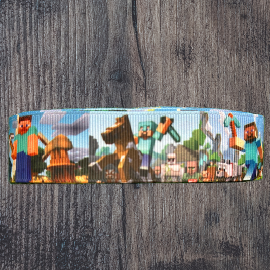 Game Crafting with Sky Background Grosgrain 25mm Ribbon