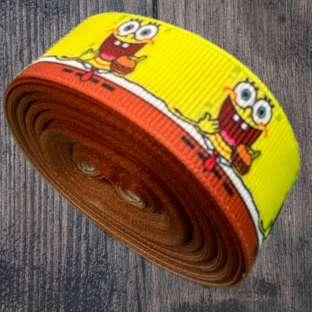 Square Sponge Character Grosgrain 22mm Ribbon