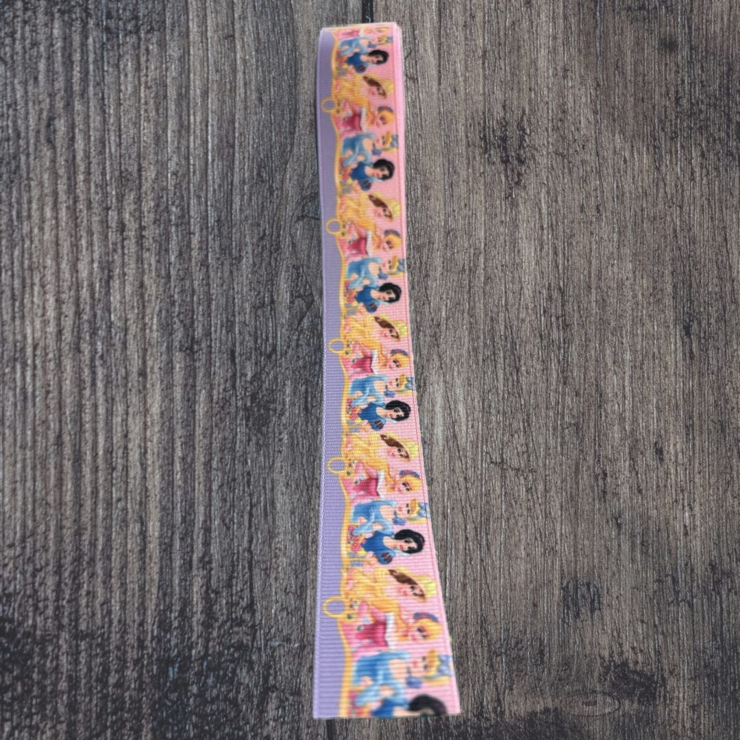 Princesses Characters with Purple Bottom Grosgrain 25mm Ribbon