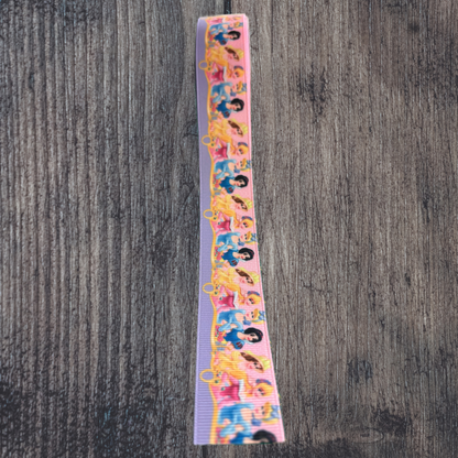 Princesses Characters with Purple Bottom Grosgrain 25mm Ribbon