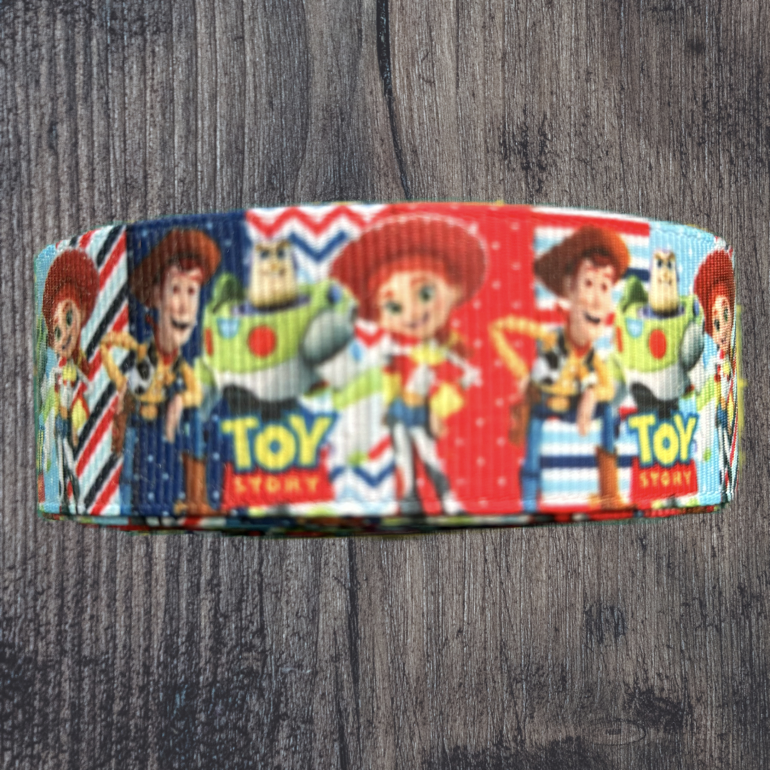 Toy Story with Red Background Grosgrain 25mm Ribbon